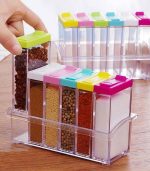 جا ادویه 6 عددی درب رنگی