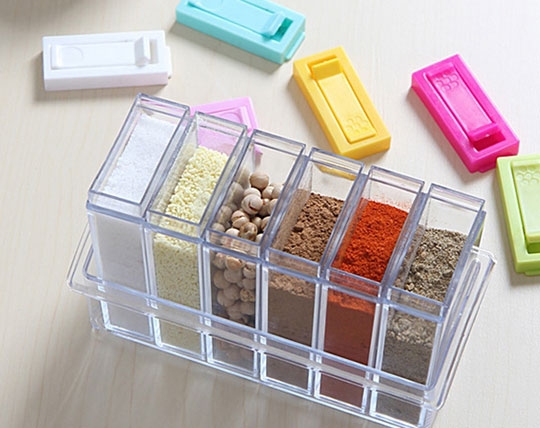 جا ادویه 6 عددی درب رنگی