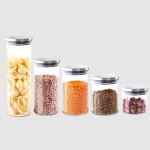 بانکه شیشه ای درب استیل