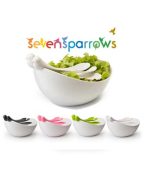 سالاد خوری و چنگال طرح پرنده