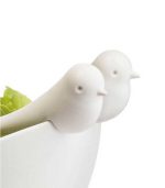 سالاد خوری و چنگال طرح پرنده