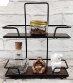 استند ادویه فلزی کف چوبی